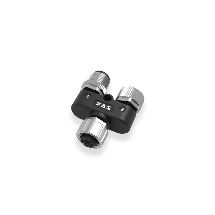 M12 5Pin female/M12 5Pin male+M12 5Pin female、Y-connector、644443