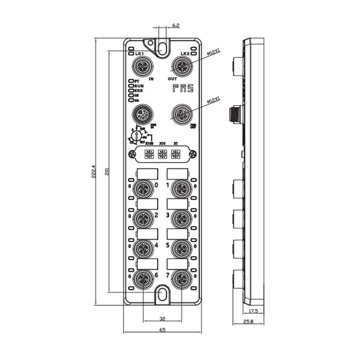 EtherCAT protocol、M12 interface、16DI/DO configurable、PNP、Remote module、006E31