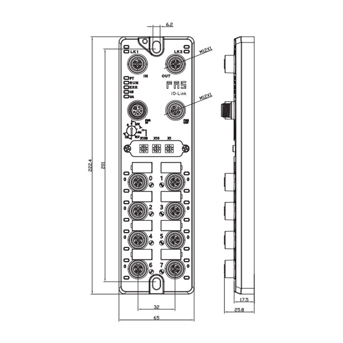 Support EtherCAT protocol、8 ports、IO-Link Master、 Class B、006B51