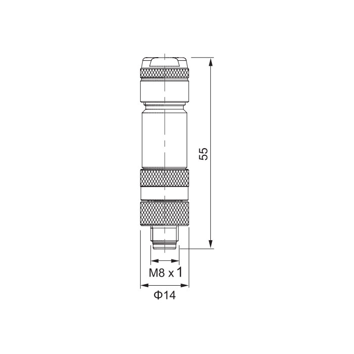 M8 4 Pin、Straight male、Screw connection、Metal shielding、63F161