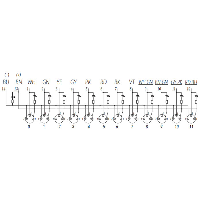 M8 single channel、NPN、12 port、With LED、D-SUB interface base、Split type、23NCT1