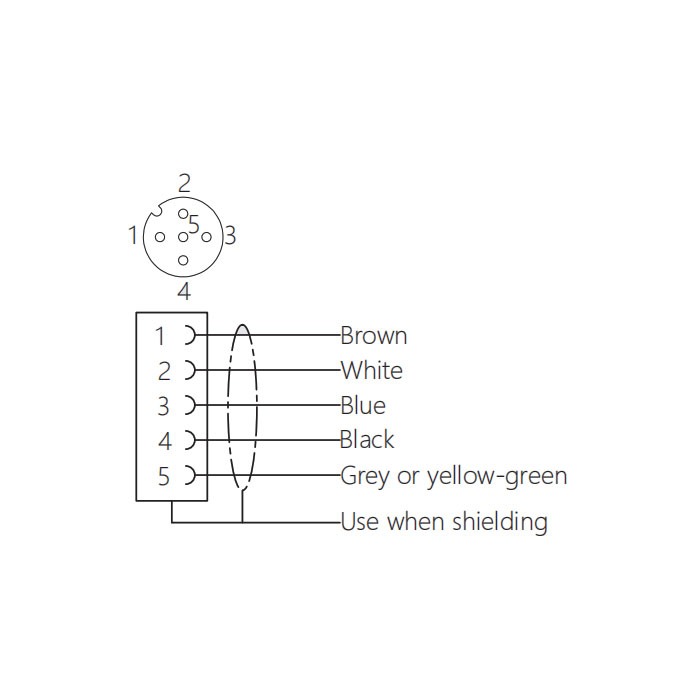 M12 5Pin、Female、Flanged connector、Board rear mount、Welding installation、64SB81H