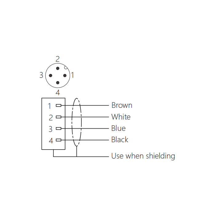 M12 4Pin、Male 、Flanged connector、Front board mount、PCB installation、64SA21P