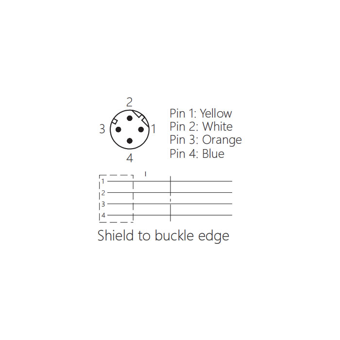 M12 4Pin、Straight male、D-coded、Single end pre cast PVC non flexible cable、With shielding 、Green sheath、0C4503-XXX