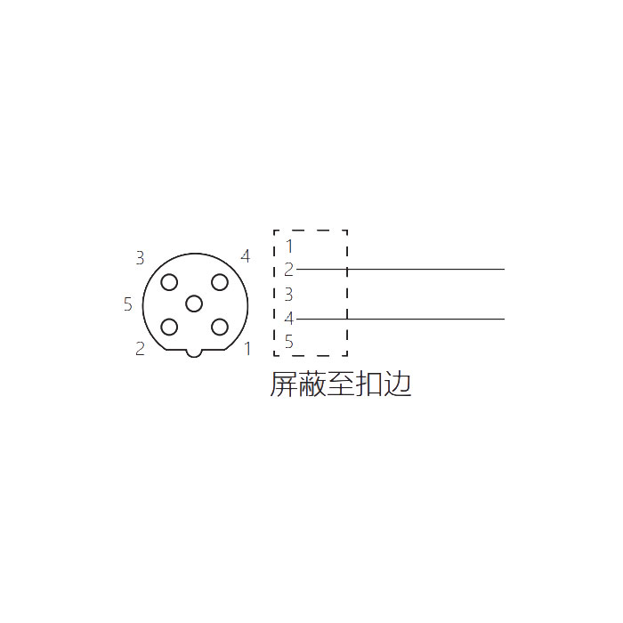 M12 5Pin 母头直型、B-coded、单端预铸PUR柔性电缆、带屏蔽、紫色护套、0C4001-XXX