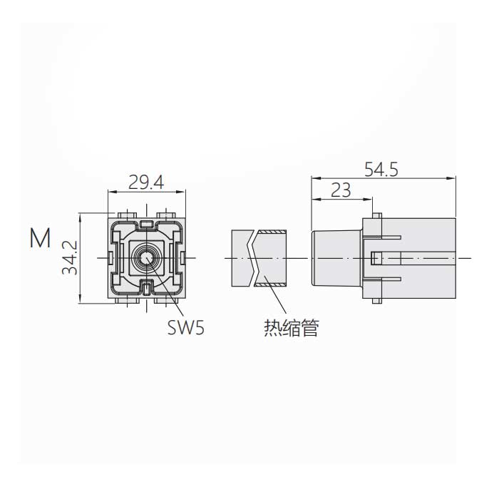 HM module、Male connector、Wire gauge 25-40 mm²、HM-001-MD、09140012663