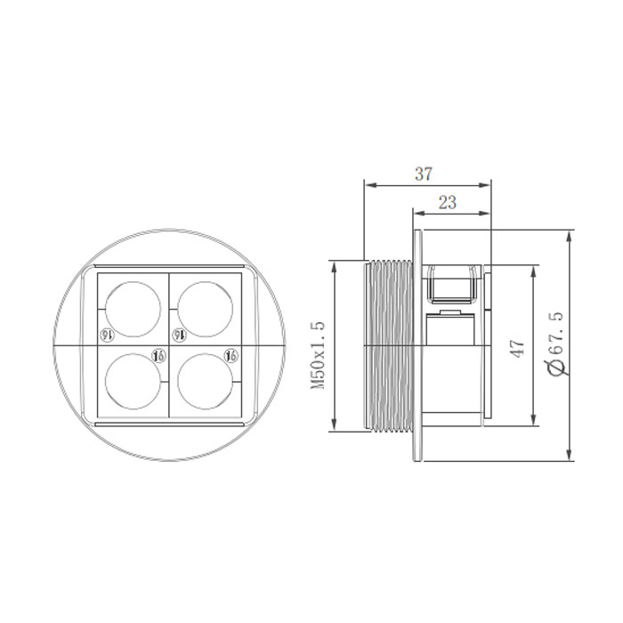 KBL cable entry system、 Thread M50x1.5、KBL-QVT50/4、047502