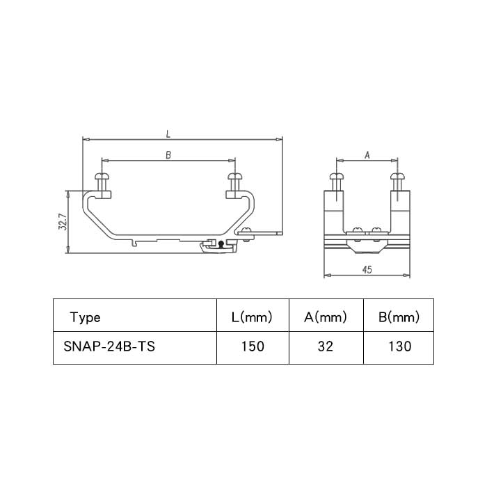 Cabinet rail mounting metal bracket 24B、Suitable for 35mm rails、SNAP-24B-TS、09330001024