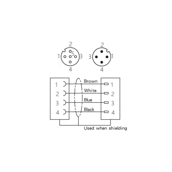 M12 4Pin、female straight/male straight、Double-ended precast anti-welding slag PUR flexible cable,、Orange sheath、64T103-XXX