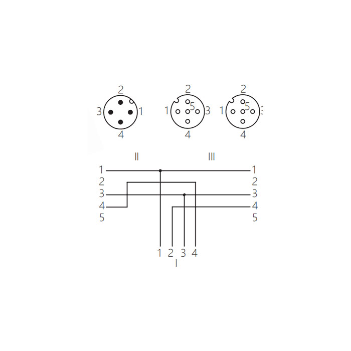 M12 4Pin male straight/2M12 3Pin female straight、Y-type precast anti-welding slag PUR flexible cable、Orange sheath、64T163-XXX