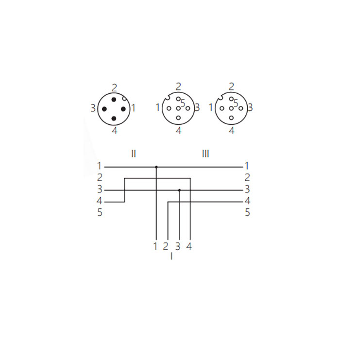 M12 4Pin male straight/2M12 3Pin female 90°、Y-type precast anti-welding slag PUR flexible cable、Orange sheath、64T203-XXX