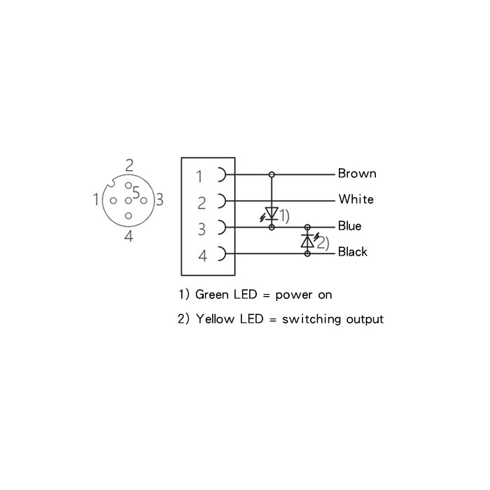 M12 4Pin、female straight、With LED light、Single-ended precast anti-welding slag PUR cable,、Orange sheath、64T313-XXX