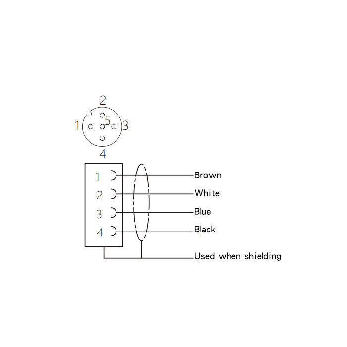 M12 4Pin、female 90°、IP69K-ECOLAB、Food grade、Single-ended precast PVC non-flexible cable、Gray sheath、64E043-XXX