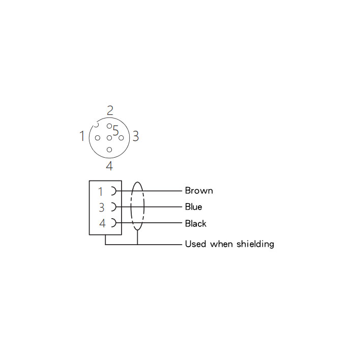 M12 3Pin、female 90°、High temperature resistant 120℃、Single-ended precast PUR flexible cable、Black sheath、64H021-XXX