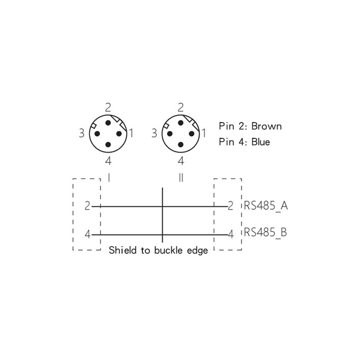 M12 4Pin D-coded、Male straight to male straight、Double-ended precast PUR flexible cable、Black sheath、64DD35-XXX