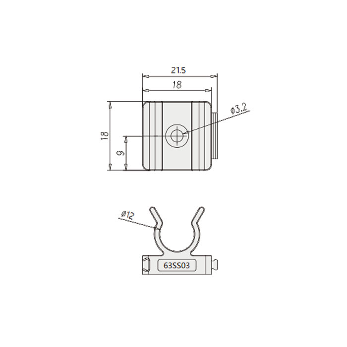 Fixed wire clamp、Suitable for M8 pre-cast wire M3 screws、Inner diameter of fixed base 12mm、63SS03