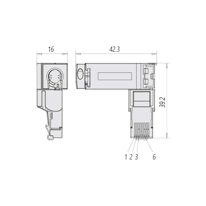 RJ45  4Pin、straight male 90°、Metal shielding、0CF163 