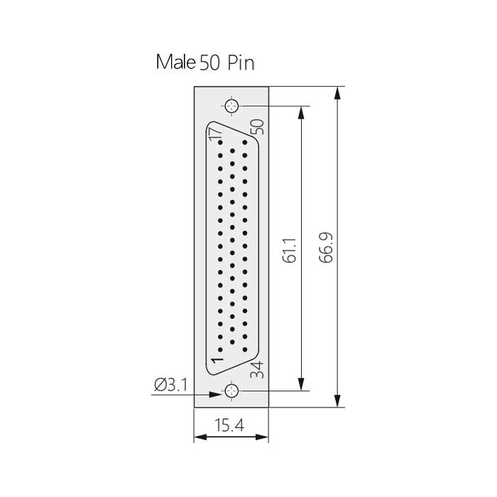 D-SUB 50 Pin connector、Male、Welded、Shield、45° outlet、FMK5-350-MS、910050