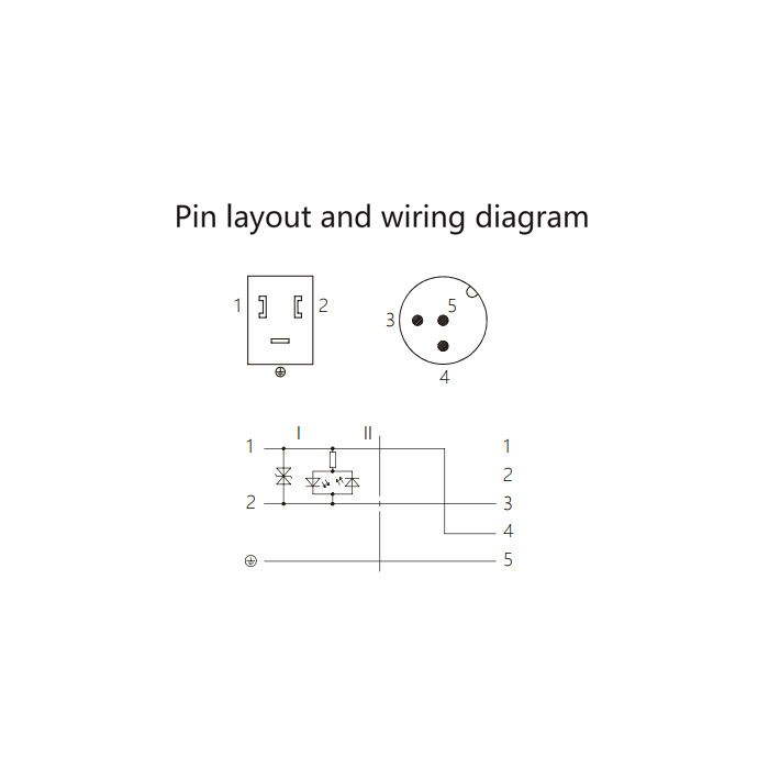 Valve plug type B, DIN, 10mm, 3Pin to M12 male straight, dual-end pre-cast PVC non-flexible cable, grey sheath, 6VB043-XXX