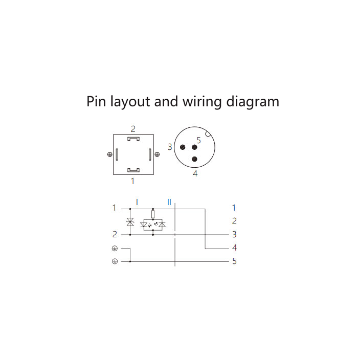 Valve plug type A, DIN, 18mm, 4Pin to M12 straight male, dual end pre-cast PUR flex cable, black sheath, 6VA041-XXX