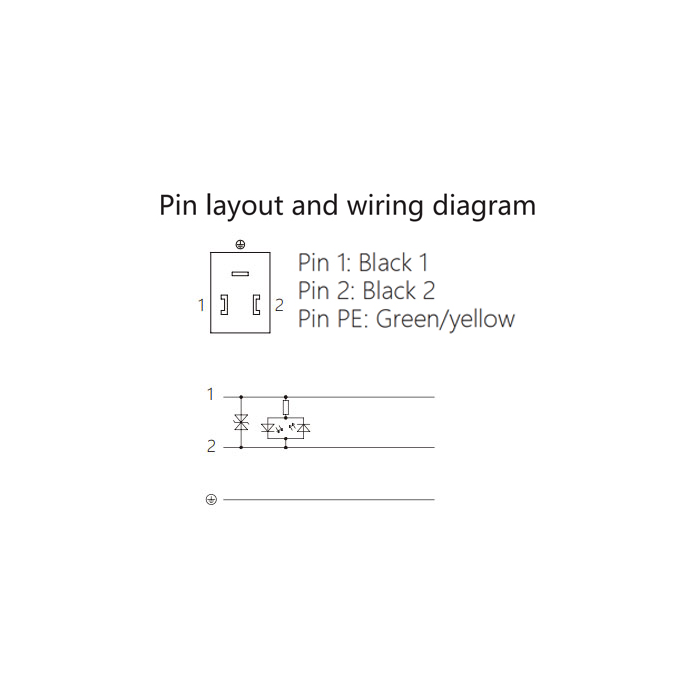Valve plug type B, DIN, 10mm, 3Pin, single-end pre-cast PUR flex cable, black sheath, 6VB021-XXX