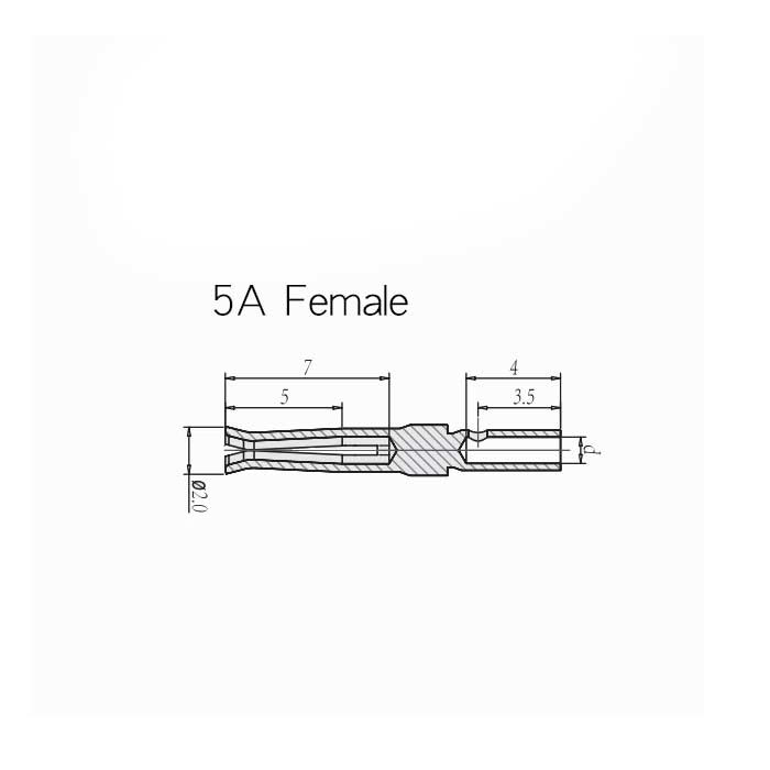 5A gold plated cold press pin、Female、Wire diameter 0.33-0.52mm²、DAF-33、09670008476