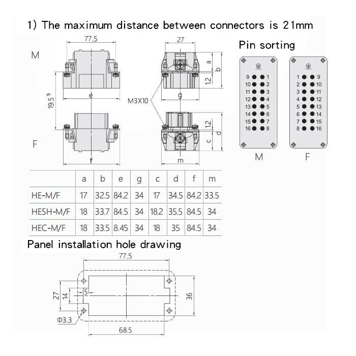 Female core piece、Cold crimping、Suitable for H16B shell、HEC-016-F、09330162702